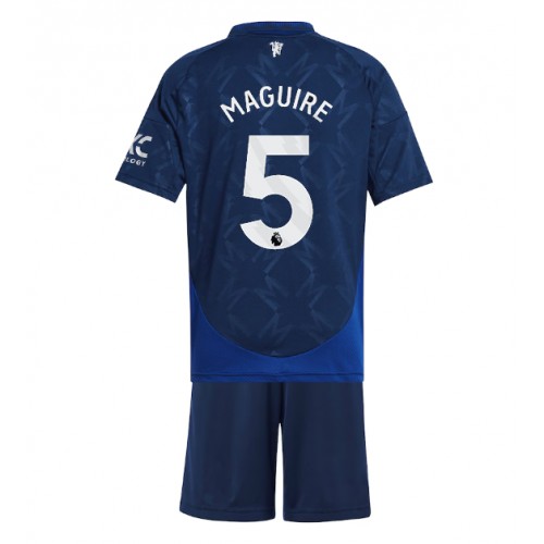 Manchester United Harry Maguire #5 Gostujuci Dres za djecu 2024-25 Kratak Rukav (+ Kratke hlače)